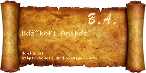 Békefi Anikó névjegykártya